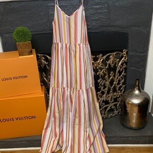 🏖️ LOFT BEACH Colorful Striped Maxi Dress